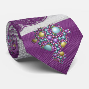 Mandelbrot Fractal Apollonian Sphere Blue Purple Tie