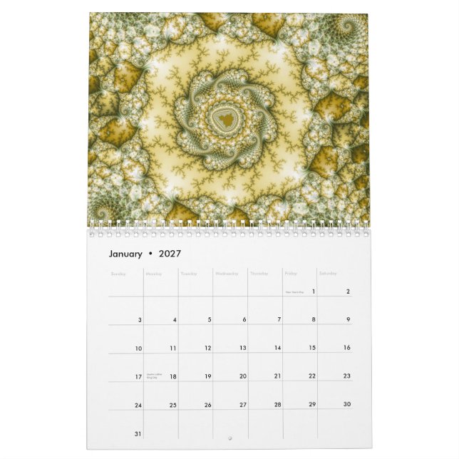 Mandelbrot Fractal Calendar 2014 (Jan 2027)