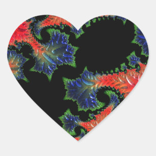 Mandelbrot Garden Heart Sticker