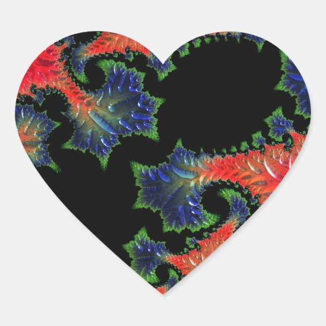 Mandelbrot Garden Heart Sticker (Front)