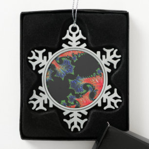 Mandelbrot Garden Pewter Snowflake Pewter Christmas Ornament