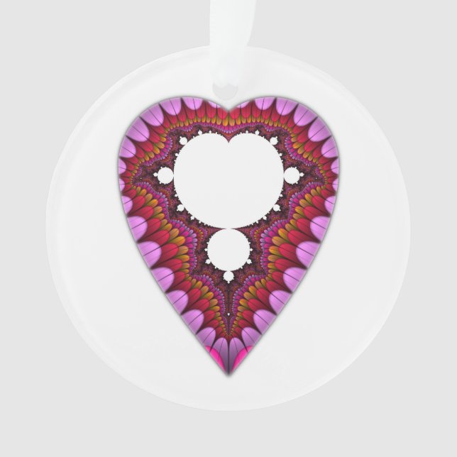 Mandelbrot Heart Pendant Ornament (Front)