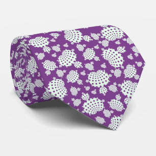 Mandelbrot magenta and white polka dot neck tie