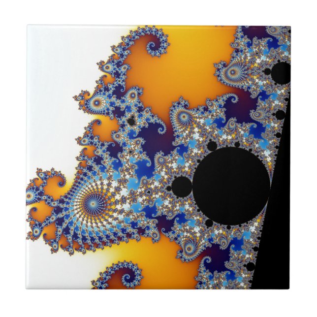 Mandelbrot Set Fractal Seahorse Ceramic Tile (Front)