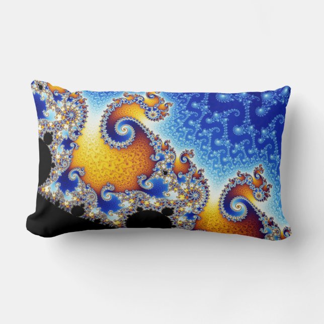 Mandelbrot Set Satellite Double Spiral Fractal Lumbar Cushion (Front)