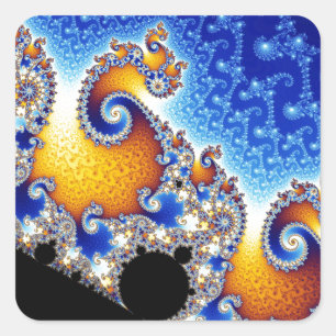 Mandelbrot Set Satellite Double Spiral Fractal Square Sticker