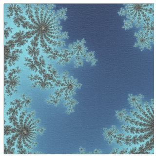 Mandelbrot Snowflake - baby blue fractal design Fabric