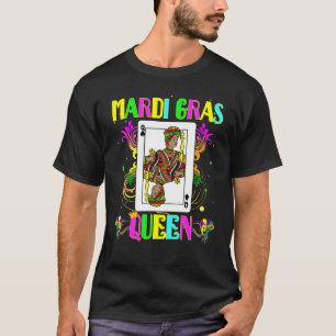 Mandi Gras Black Queen Of Poker Card Darkened T-Shirt