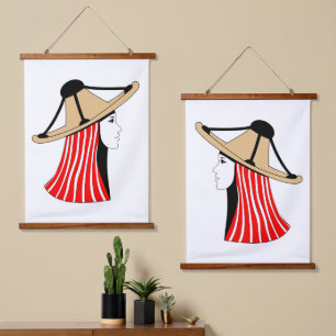Mandil w Chachiya: Symbols of Jebala Identity Hanging Tapestry