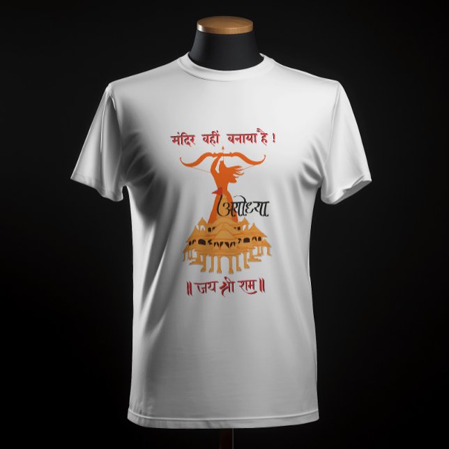 "Mandir Wahin Banaya Hai" Jai Shree Ram T-Shirt (Creator Uploaded)