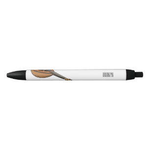 Mandolin cartoon illustration black ink pen