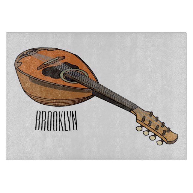 Mandolin cartoon illustration cutting board (Front)