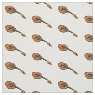 Mandolin cartoon illustration fabric
