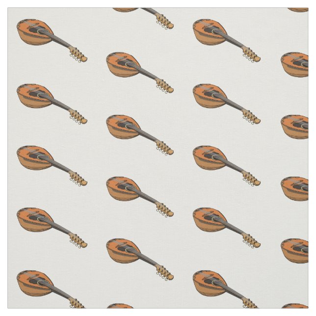 Mandolin cartoon illustration fabric (Swatch)