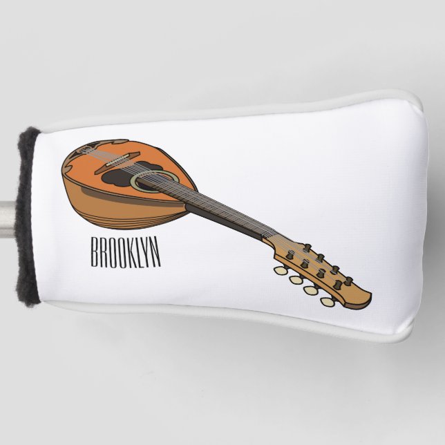 Mandolin cartoon illustration golf head cover (Front)