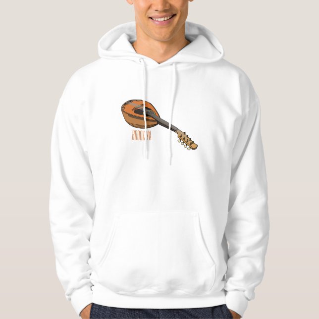 Mandolin cartoon illustration hoodie (Front)