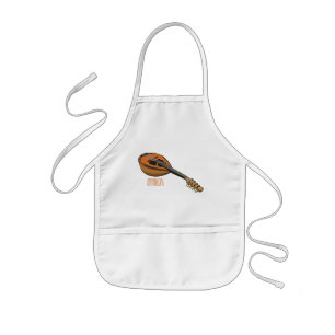 Mandolin cartoon illustration kids apron