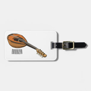 Mandolin cartoon illustration luggage tag