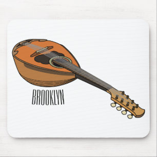 Mandolin cartoon illustration mouse pad