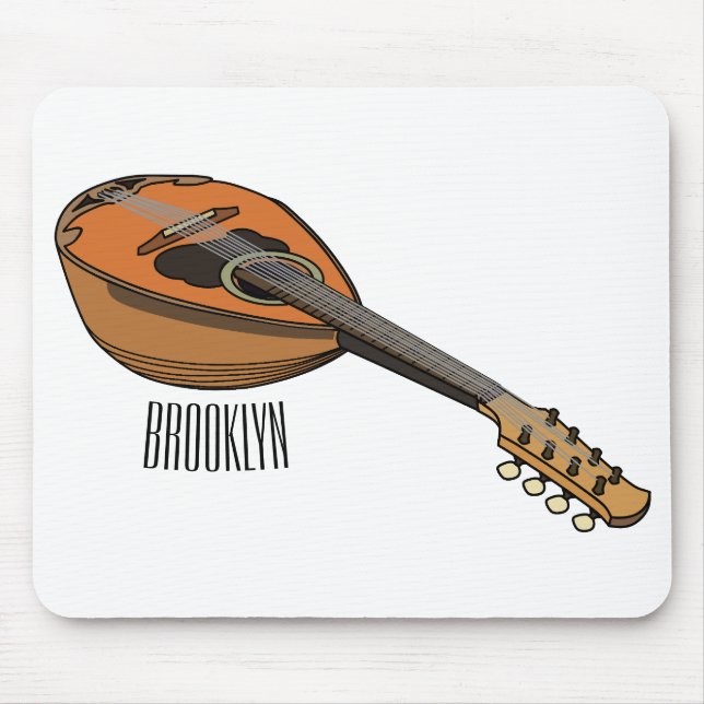 Mandolin cartoon illustration mouse pad (Front)