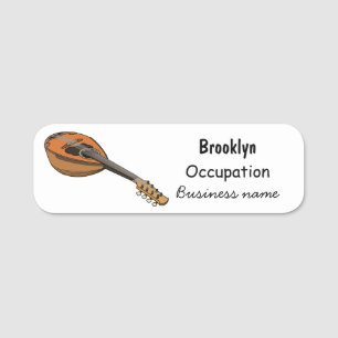 Mandolin cartoon illustration name tag