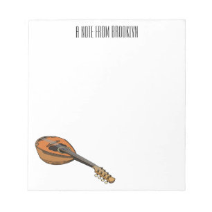 Mandolin cartoon illustration notepad