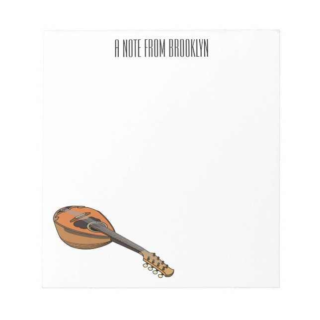 Mandolin cartoon illustration notepad (Front)
