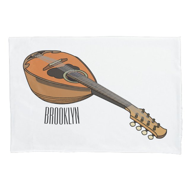 Mandolin cartoon illustration pillowcase (Front)