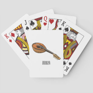 Mandolin cartoon illustration playing cards