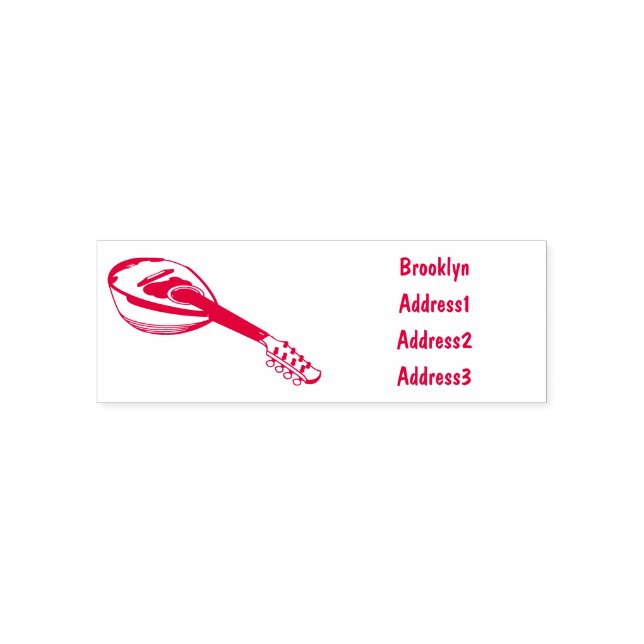 Mandolin cartoon illustration self-inking stamp (Design)