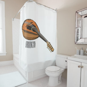 Mandolin cartoon illustration shower curtain