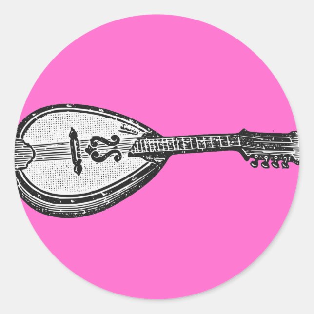 Mandolin Classic Round Sticker (Front)