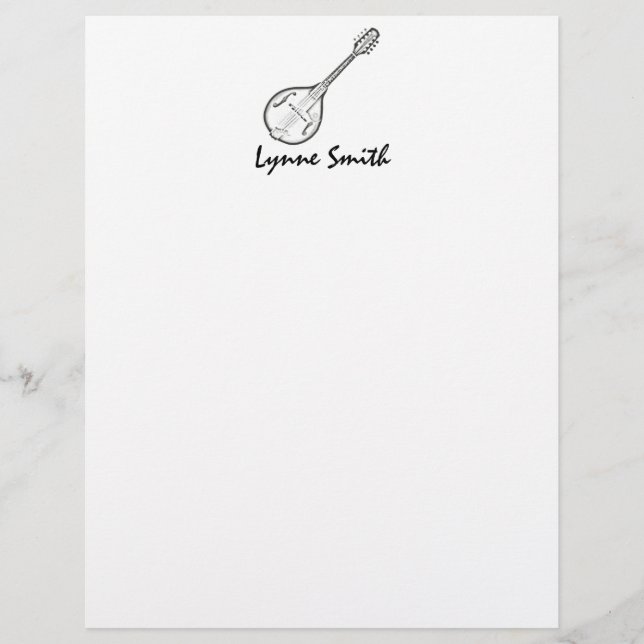 Mandolin "Drawing" Personalised (Front)