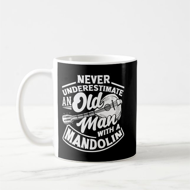 Mandolin Lover Mandolinist Old Mandolin Player Coffee Mug (Left)