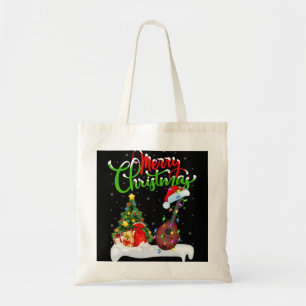 Mandolin Lover Music Lover Xmas Lighting Santa Man Tote Bag