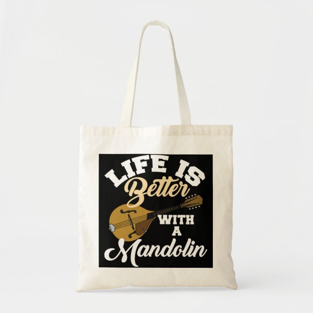 Mandolin Lover Orchestra Conductor Strings Instrum Tote Bag (Front)