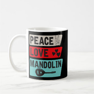 Mandolin Lover Peace Love Mandolin Bluegrass Music Coffee Mug