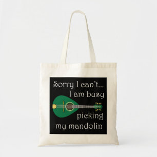 Mandolin Lover Picking Bluegrass Music Notes Tote Bag