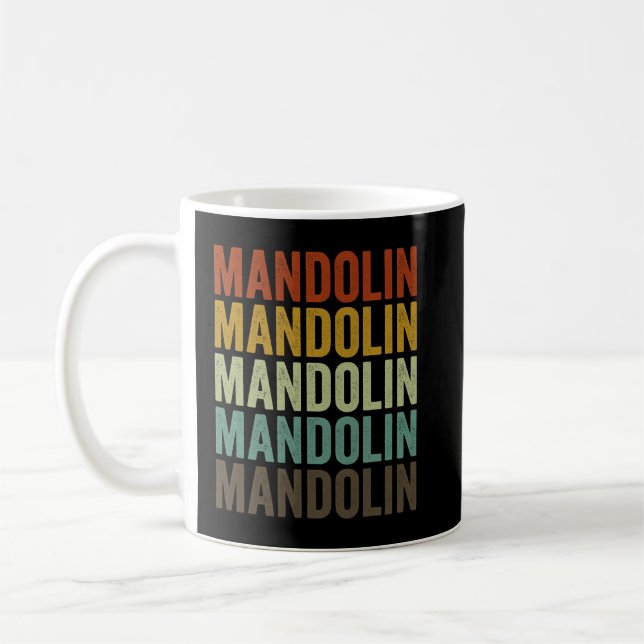 Mandolin Lover Retro Coffee Mug (Left)