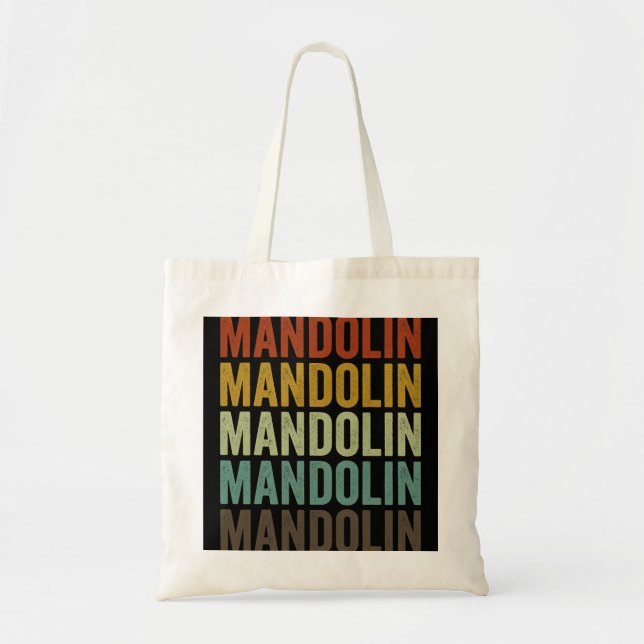 Mandolin Lover Retro Tote Bag (Front)