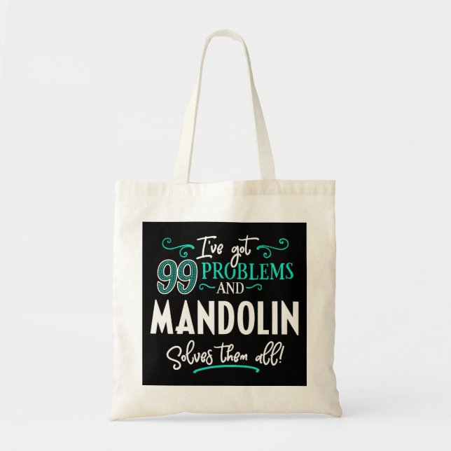 Mandolin Lover Shirt Gift Mandolin Solves Them All Tote Bag (Front)
