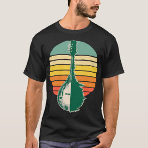 Mandolin Lover Trees Reflection 80s Retro Sunset B T-Shirt