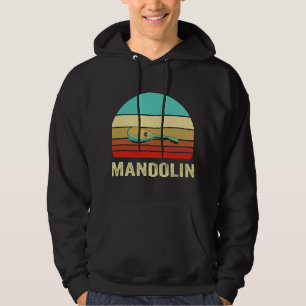 Mandolin Lover Vintage Retro Style Sunset Mandolin Hoodie