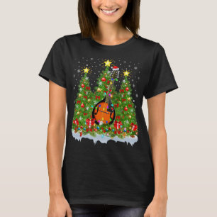 Mandolin Lover Xmas Lights Santa Mandolin Christma T-Shirt