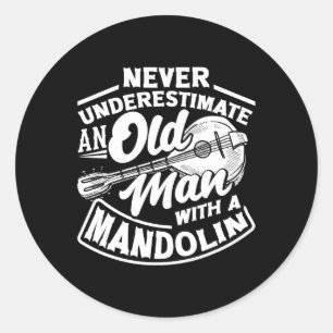 Mandolin Mandolinist Old Mandolin Player Classic Round Sticker