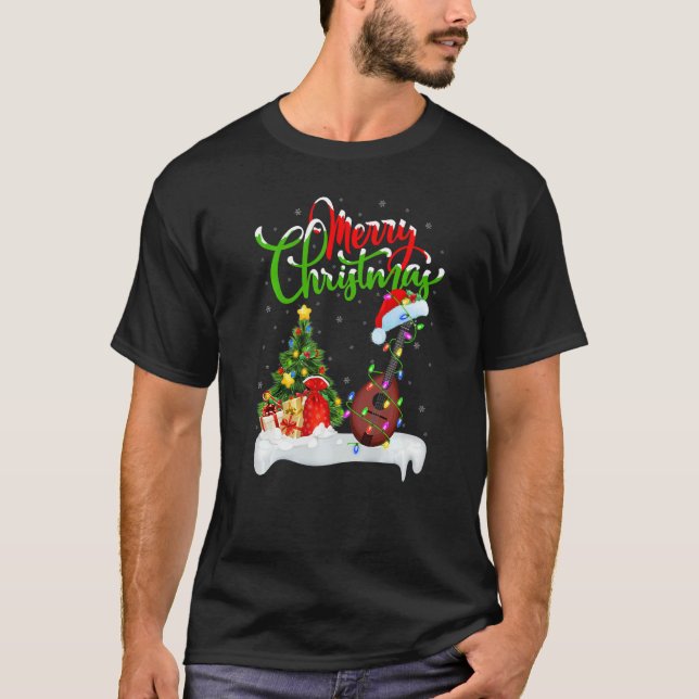Mandolin Music  Xmas Decorations Mandolin Christma T-Shirt (Front)