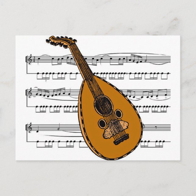 Mandolin musical 15 B Postcard (Front)