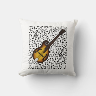 Mandolin Musical Notes Mandolinist Folk Musician Cushion