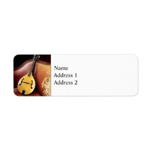 Mandolin on Couch Return Address Label