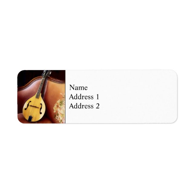 Mandolin on Couch Return Address Label (Front)